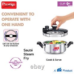 Prestige Stainless Steel Svachh Clip on Mini 3 Ltr Pressure Cooker Fast Cooking