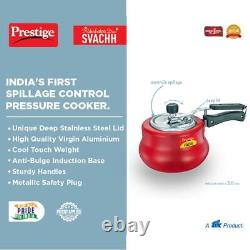 Prestige Svachh 3 L, Nakshatra Duo Red Handi, with Deep Lid for Spillage Control
