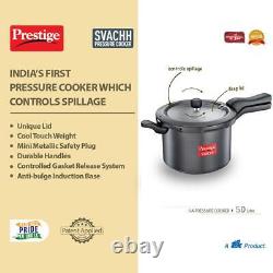 Prestige Svachh 5 Litre Pressure Cooker with Hard Anodized Body Black