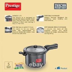 Prestige Svachh 5 Litre Pressure Cooker with Hard Anodized Body Black