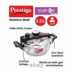 Prestige Svachh Clip-on 3.5 Litre Stainless Steel Pressure K With Free Shipping