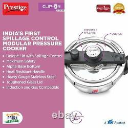 Prestige Svachh Clip-on 3.5 Litre Stainless Steel Pressure K With Free Shipping