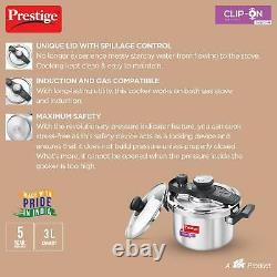 Prestige Svachh Clip-on Mini Stainless steel 3 Litre Pressure Cooker 20231