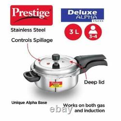 Prestige Svachh Deluxe Alpha 3 Litre Stainless Steel Pressure Cooker