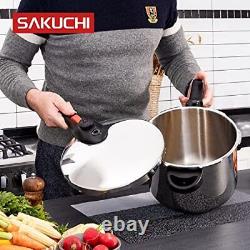 Sakuchi Pressure Cooker 6.3-Quart Stainless Steel Pressure Cooker Fast Cooker