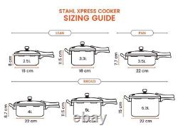 Stahl Triply Stainless Steel 2.5 Liter Pressure Cooker Outer Lid Lean Fast Ship