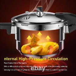 Stainless Steel Pressure Cooker Steaming Stewing For Gas Induction Stove 8L New