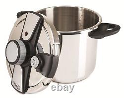 Viking 8 Quart Easy Lock Clamp Pressure Cooker with Steamer 7.4 l NEW