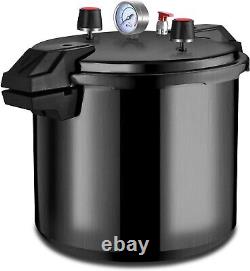 Wantjoin Pressure Cooker Commercial with Gauge 16QT Quarts Stainless Steel Black