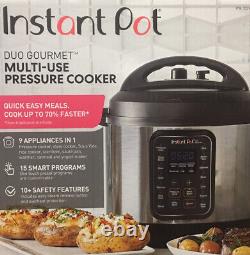 Pot Instantané, 6 Qt 9-en-1 Duo Gourmet Pression Slow Cooker Accessoires