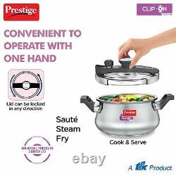 Prestige Svachh Clip-on 5 Litre Handi Acier Inoxydable Cuisinière À Pression 20233